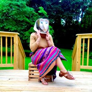 Brilliant quilted paisley ankle length skirt